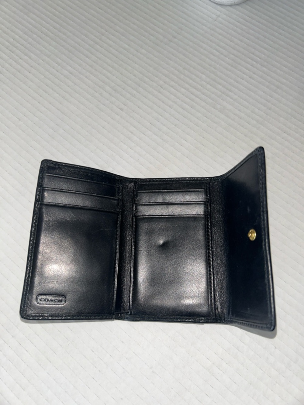 Coach Black Leather Shoulder Bag with Signature Stripe and Matching Wallet - Picture 9 of 17